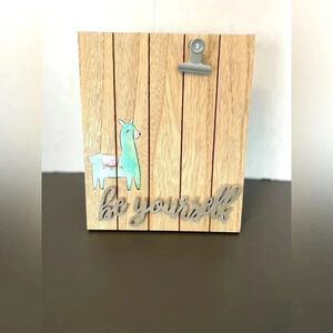 Contemporary Home Living 9.5" Brown and Gray "Be Yourself" Modern Photo Clip